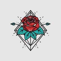 rosas flor desenhado à mão logotipo Projeto ilustração vetor