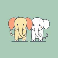 uma fofa e kawaii elefante com grande, volta olhos e uma brincalhão expressão, perfeito para crianças' desenhos e Diversão projetos vetor