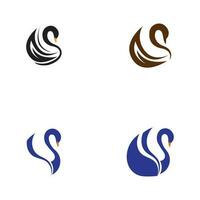 cisne logotipo e símbolo vetor