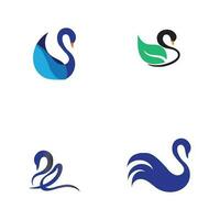 cisne logotipo e símbolo vetor