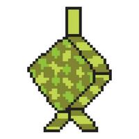 ketupat para eid Mubarak com pixel arte vetor