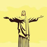 Cristo a redentor estátua vetor silhueta