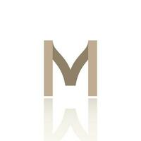 alfabeto carta m logotipo Projeto com lustroso reflexão vetor ícone ilustração. elegante mínimo carta símbolo.