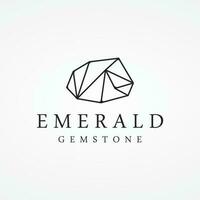luxo Antiguidade esmeralda pedra preciosa logotipo modelo dentro na moda estilo para joia. vetor