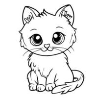 desenhos de gatos para colorir para crianças vetor