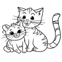desenhos de gatos para colorir para crianças vetor