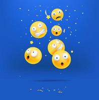 Ilustração vetorial de emoticons 3D caindo vetor