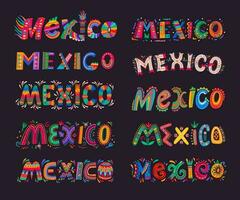 México letras elementos, mexicano tipografia vetor