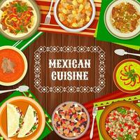 mexicano Comida cardápio, tradicional cozinha pratos vetor