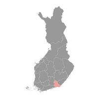 kymenlaakso mapa, região do Finlândia. vetor ilustração.