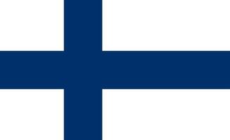 bandeira finlandesa, cores oficiais e proporção. ilustração vetorial. vetor
