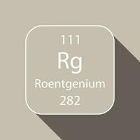 roentgenium símbolo com grandes sombra Projeto. químico elemento do a periódico mesa. vetor ilustração.