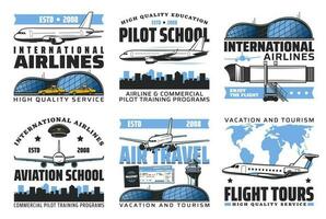 internacional companhias aéreas, ar viagem voar passeios vetor