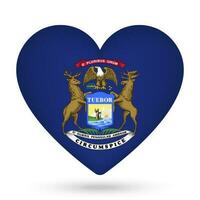 Michigan bandeira dentro coração forma. vetor ilustração.