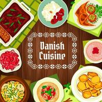 dinamarquês cozinha comida, restaurante cardápio cobrir, pratos vetor