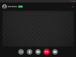 Video chamada interface, conferência ligar vídeo bate-papo vetor