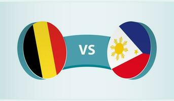 Bélgica versus Filipinas, equipe Esportes concorrência conceito. vetor