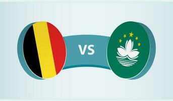 Bélgica versus macau, equipe Esportes concorrência conceito. vetor