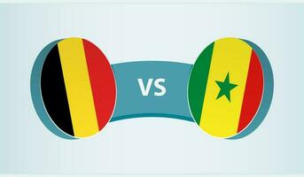 Bélgica versus Senegal, equipe Esportes concorrência conceito. vetor