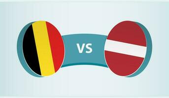 Bélgica versus Letônia, equipe Esportes concorrência conceito. vetor