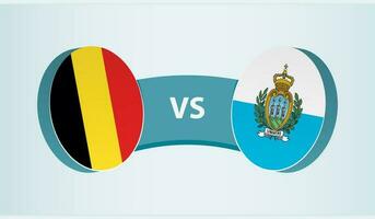 Bélgica versus san marinho, equipe Esportes concorrência conceito. vetor