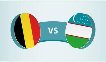 Bélgica versus uzbequistão, equipe Esportes concorrência conceito. vetor