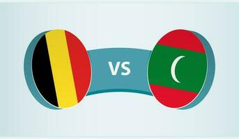 Bélgica versus Maldivas, equipe Esportes concorrência conceito. vetor
