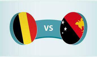 Bélgica versus papua Novo guiné, equipe Esportes concorrência conceito. vetor