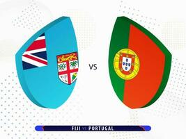 fiji vs Portugal rúgbi corresponder, internacional rúgbi concorrência 2023. vetor