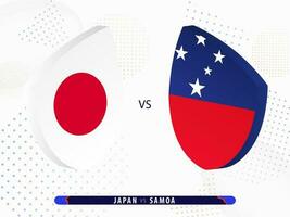 Japão vs samoa rúgbi corresponder, internacional rúgbi concorrência 2023. vetor