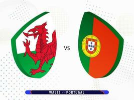 país de gales vs Portugal rúgbi corresponder, internacional rúgbi concorrência 2023. vetor