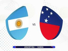Argentina vs samoa rúgbi corresponder, internacional rúgbi concorrência 2023. vetor