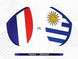 França vs Uruguai rúgbi corresponder, internacional rúgbi concorrência 2023. vetor