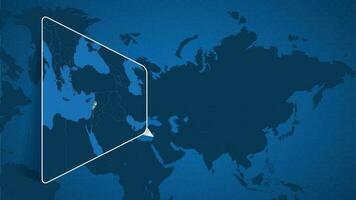 localização do Líbano em a mundo mapa com ampliado mapa do Líbano com bandeira. vetor