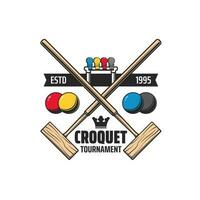 croquet esporte cruzado de madeira marretas ícone vetor