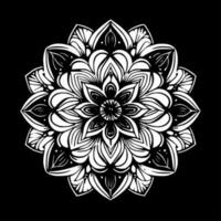 mandala - Preto e branco isolado ícone - vetor ilustração