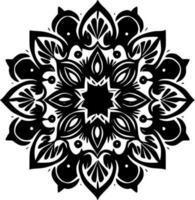 mandala - Preto e branco isolado ícone - vetor ilustração