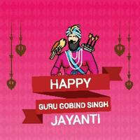 ilustração em vetor de um plano de fundo para o festival guru gobind singh jayanti feliz para a celebração do sikh.