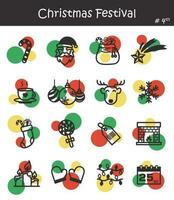 Natal festival ícone conjunto 4 . vetor