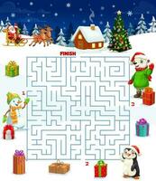 Natal Labirinto jogos com quadrado labirinto vetor