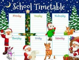 escola calendário agendar, Natal personagens vetor