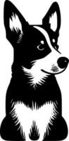 cachorro grampo arte, minimalista e simples silhueta - vetor ilustração