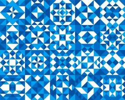 branco azul cerâmico telha padrão, geométrico mosaico vetor