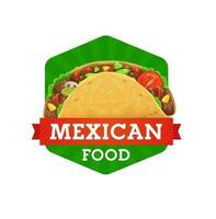 tacos, mexicano cozinha Comida restaurante ícone vetor