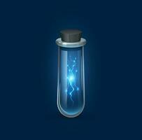 feitiçaria vidro frasco, relâmpago descarga energia vetor