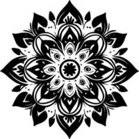 mandala, Preto e branco vetor ilustração