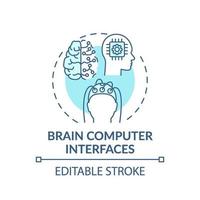 ícone do conceito de interfaces cérebro-computador vetor