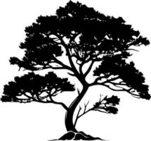 árvore, Preto e branco vetor ilustração
