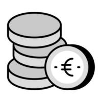 a editável Projeto ícone do euro moedas vetor