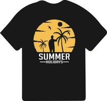 verão dia camiseta vetor Projeto para impressão com verão citações